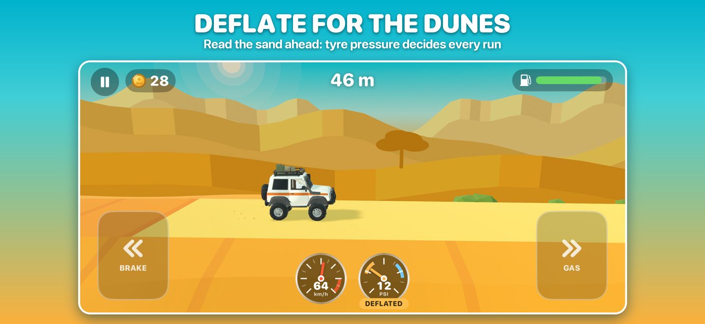 Deflate your tyres for soft sand