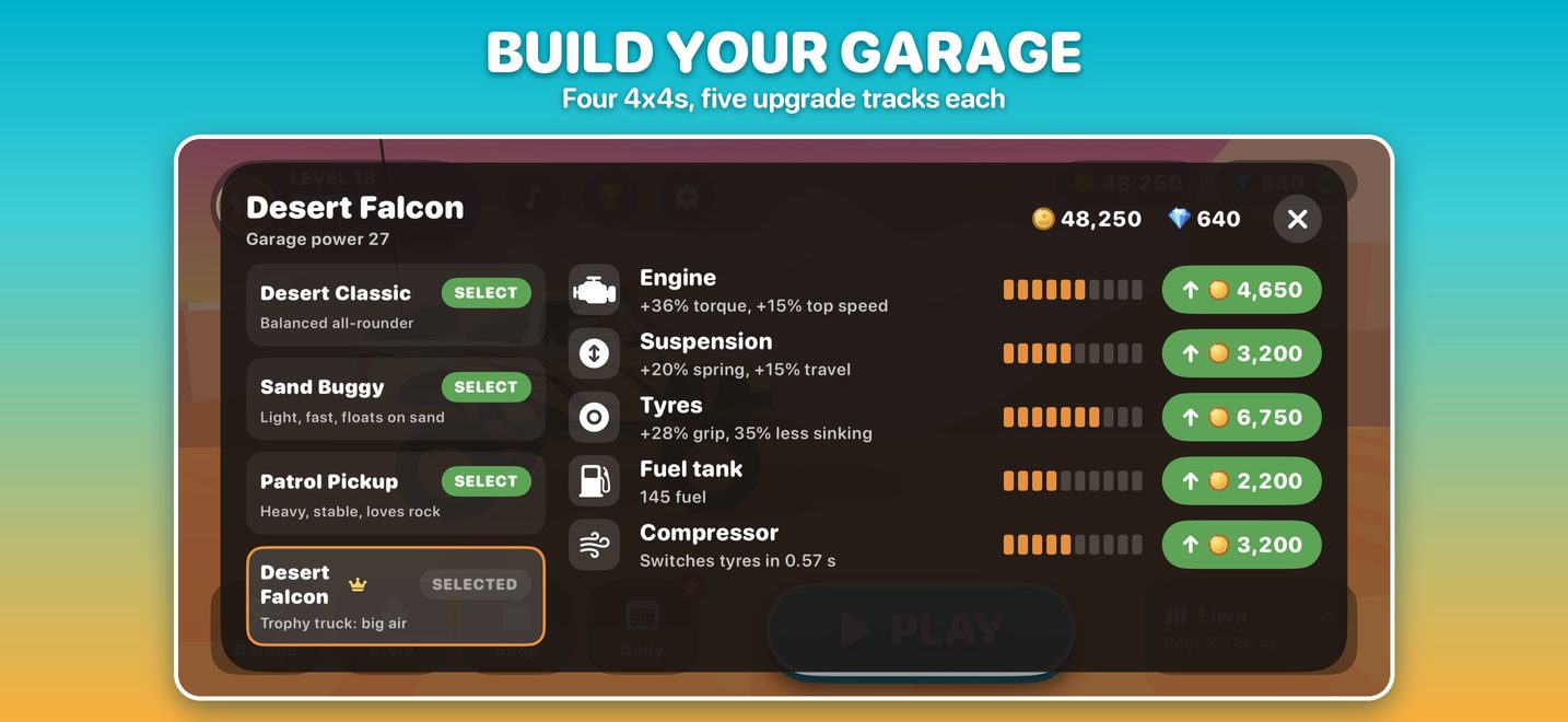 Upgrade your truck in the garage